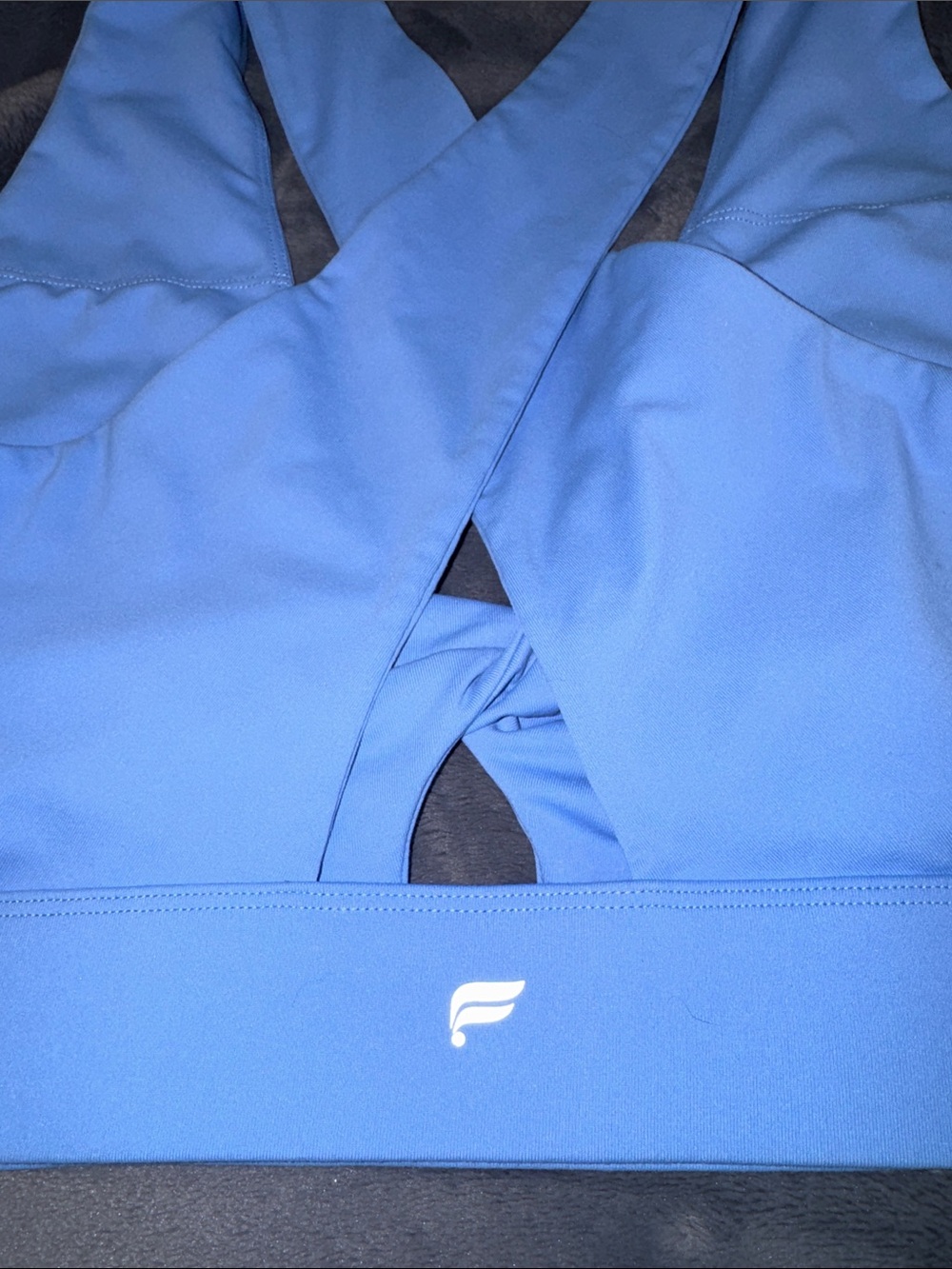 Fabletics Light Blue Cross-Back Sports Bra, Size 2X - Picture 3 of 4